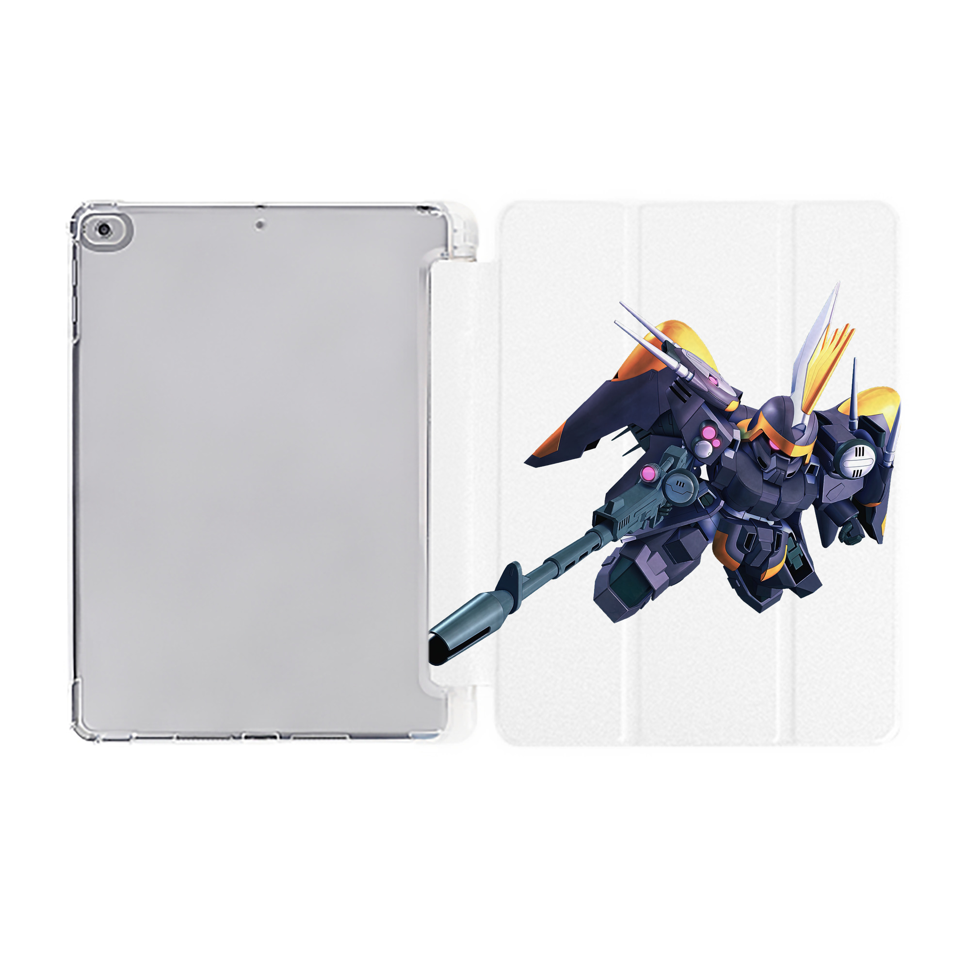 （画像用） 機動戦士ガンダム Mobile Suit Gundam IPad ケース ペン収納付き 三つ折りスタンド PUレザー×シリコン 対応機種9.5/10.5/10.9インチ